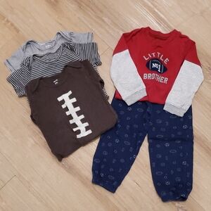 5 pc Lil Brother Football bundle ~ Sz 24 mos